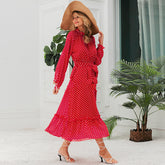 Clara - Sophisticated Polka Dot Midi Dress