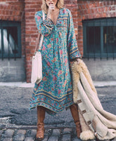 Marisela - Bohemian Floral Midi Dress