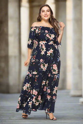 Celivie - Effortless Off-Shoulder Floral Maxi Dress