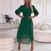 Evelina™ - Elegant Chiffon Midi Dress