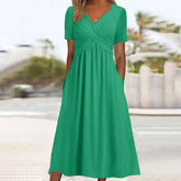 Elara™ - Elegant Pleated Midi Dress