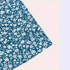 Tisha - Blue Floral Elastic Waist Skirt