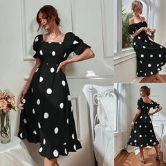 Nina - Polka Dot Short Sleeved Dress