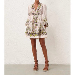 Ninel - Lantern Sleeve Mini Dress