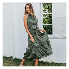 Lunea - Halter Neck Tiered Midi Dress