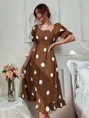 Nina - Polka Dot Short Sleeved Dress