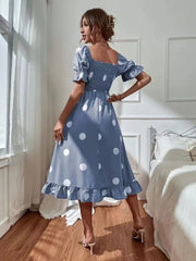 Nina - Polka Dot Short Sleeved Dress